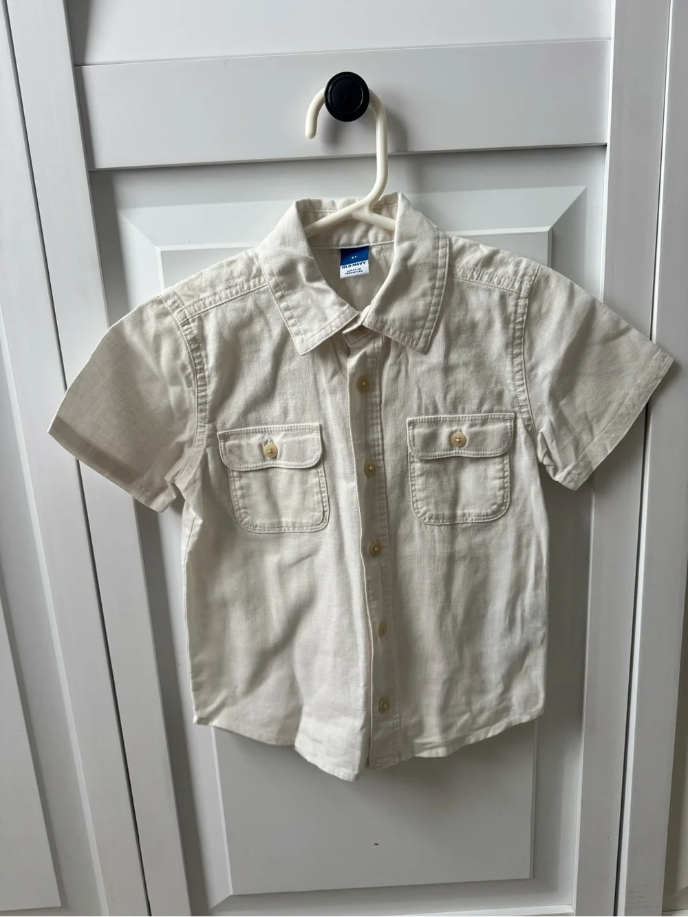 Kids Short-Sleeve Button-Up Shirt - Ivory